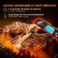 thumbnail image 2 of Termómetro de cocina digital con temporizador, termómetro de cocina de lectura instantánea con pantalla LCD de doble sonda y ajustes de alarma para carne, barbacoa, repostería, leche, etc. (rojo), 2 of 5