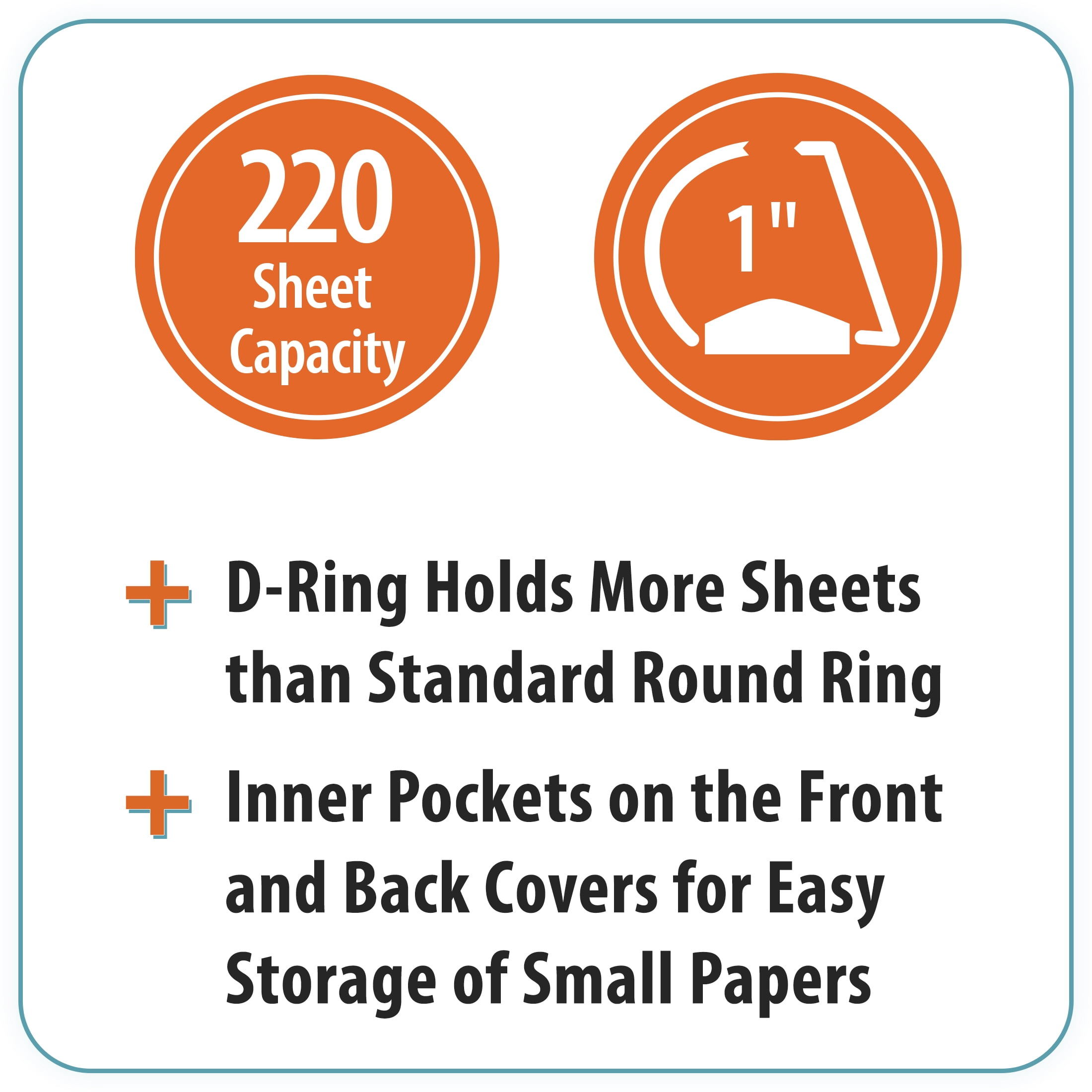 Pen+Gear 1-inch 3-Ring Binder 4-Pack, Durable View, Blue