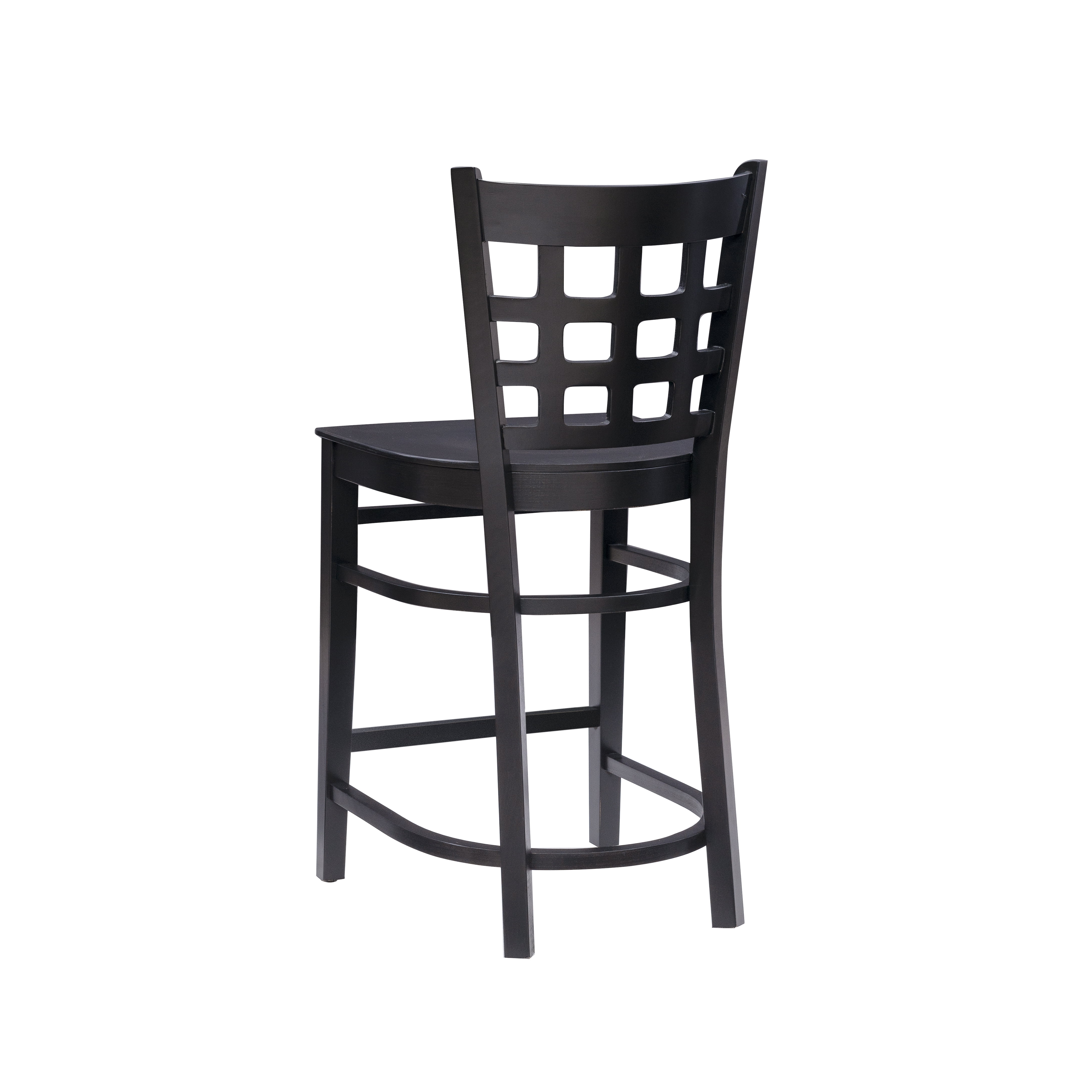 Linon Neville 24" Wood Counter Stool Set, Black Finish, Indoor Use, Set of 2