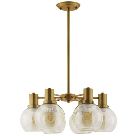 

Resound Amber Glass And Brass Pendant Chandelier -