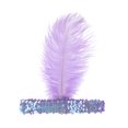 thumbnail image 4 of Unique Bargains 1 Pc Headband Feather Faux Diamond Sequins Hairband for Women Light Purple, 4 of 5