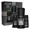 AXE Black Holiday Gift Set With Body Spray, Antiperspirant & Deodorant Stick and Body Wash for Grooming 3 count