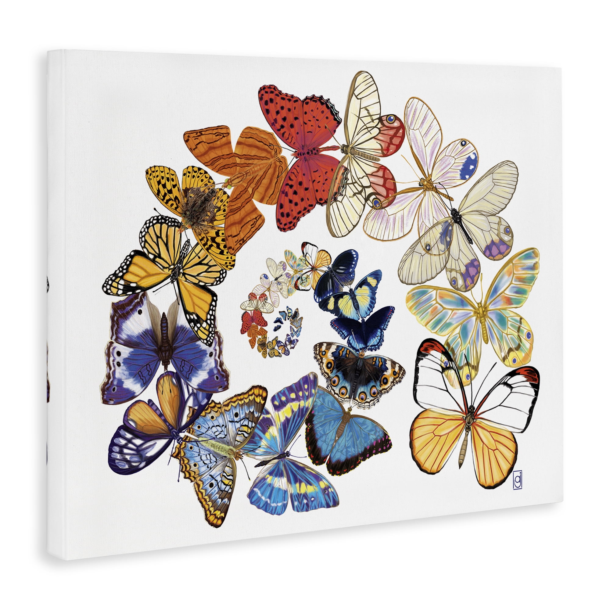 Stupell Industries Fly Away Butterflies Animals Painting Wrapped Canvas Art Print Wall Art, 40 x 30