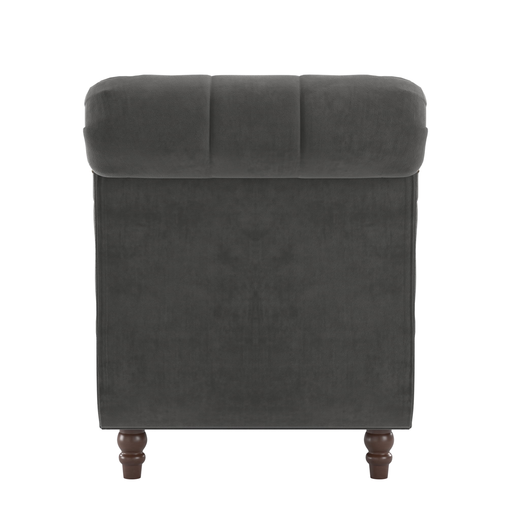 Weston Home Bowman Tufted Armless Chaise with Matching Pillow, Dark Gray Velvet