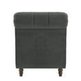 thumbnail image 5 of Weston Home Bowman Tufted Armless Chaise with Matching Pillow, Dark Gray Velvet, 5 of 7