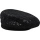thumbnail image 1 of Black Lace Lightweight Beret Floral Hollow Out Hat Breathable French Beret Beanie Hat Cap for Spring Summer, 1 of 4