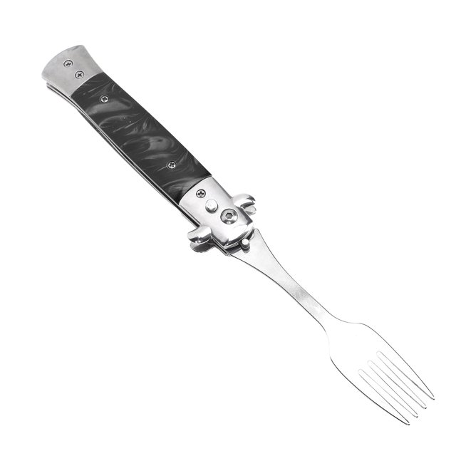 Fourche d'Ustensiles de Camping, Fourche à Ressort Pliable Portable pour la Randonnée Rouge,Noir