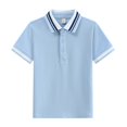 thumbnail image 3 of Kids' Button Placket Polo Quick Dry School Uniform Campus Shirt Collared Clothing, 3 of 3