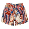 thumbnail image 5 of Gyujnb Women's Boho Printed Shorts, Front Tie Knot High Waist Casual Summer Beach Shorts,Blue, 5 of 5
