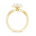 thumbnail image 2 of Rosec Jewels Moissanite Heart Engagement Ring with Halo - Crossover Ring (7 mm, 1 Carat, D-VS1 Quality Certified), 14K Yellow Gold, US 12.00, 2 of 8