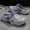 thumbnail image 2 of HXWCHs Clogs for Men on Rubber Clogs Summer Water Shoes Gardening Shoes Size: 11 Grey, 2 of 9