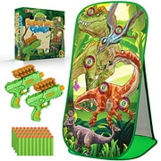 Shooting Game Toy for Age 5 6 7 8 9 10  Years Old Kids, Boys, Dinosaur Shooting Target with 2 Foam Dart Blasters 40 Foam Darts, Ideal Kids Gift for Indoor Outdoor, Compatible with Nerf Toys