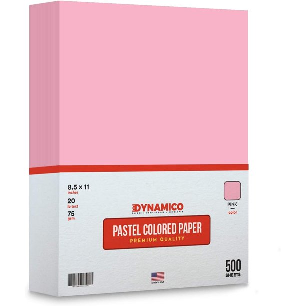 Pink 8.5 x 11" Pastel Light Color Regular Paper, Colored Lightweight