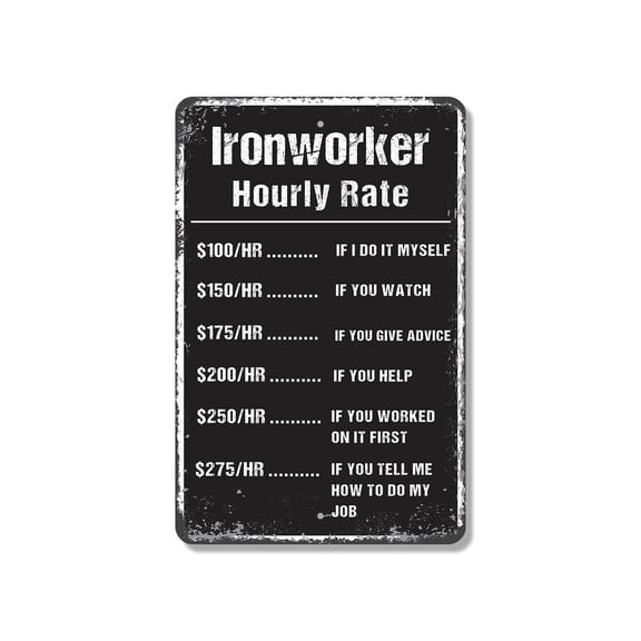 Ironworker Personalized 8 Inch x 12 Inch Novelty Plastic Sign High Steel Tough Name Here Durable Weatherproof Perfect for Garages Shops Job Sites Fun Gift for Ironworkers Tradesmen