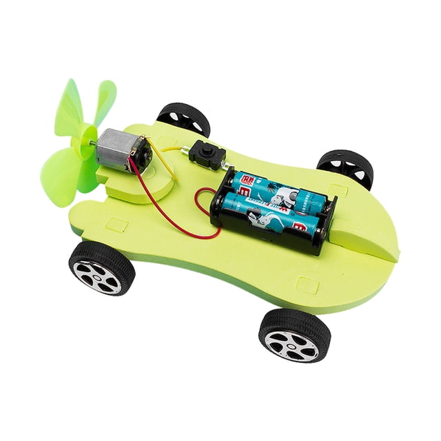Kit de montaje de modelo de coche de energía eólica para Ehuebsd niños Kit de coches sencillos vehículo de energía experimentos de ciencia física juego de Juguetes