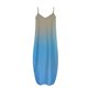 thumbnail image 5 of ICHUANYI Clearance Women Fashion Sling Mid-waist V-neck Sleeveless Stripe Printing Slim Beach Long Dress(Sky Blue, M) ICHUANYI WER2023080811296, 5 of 5