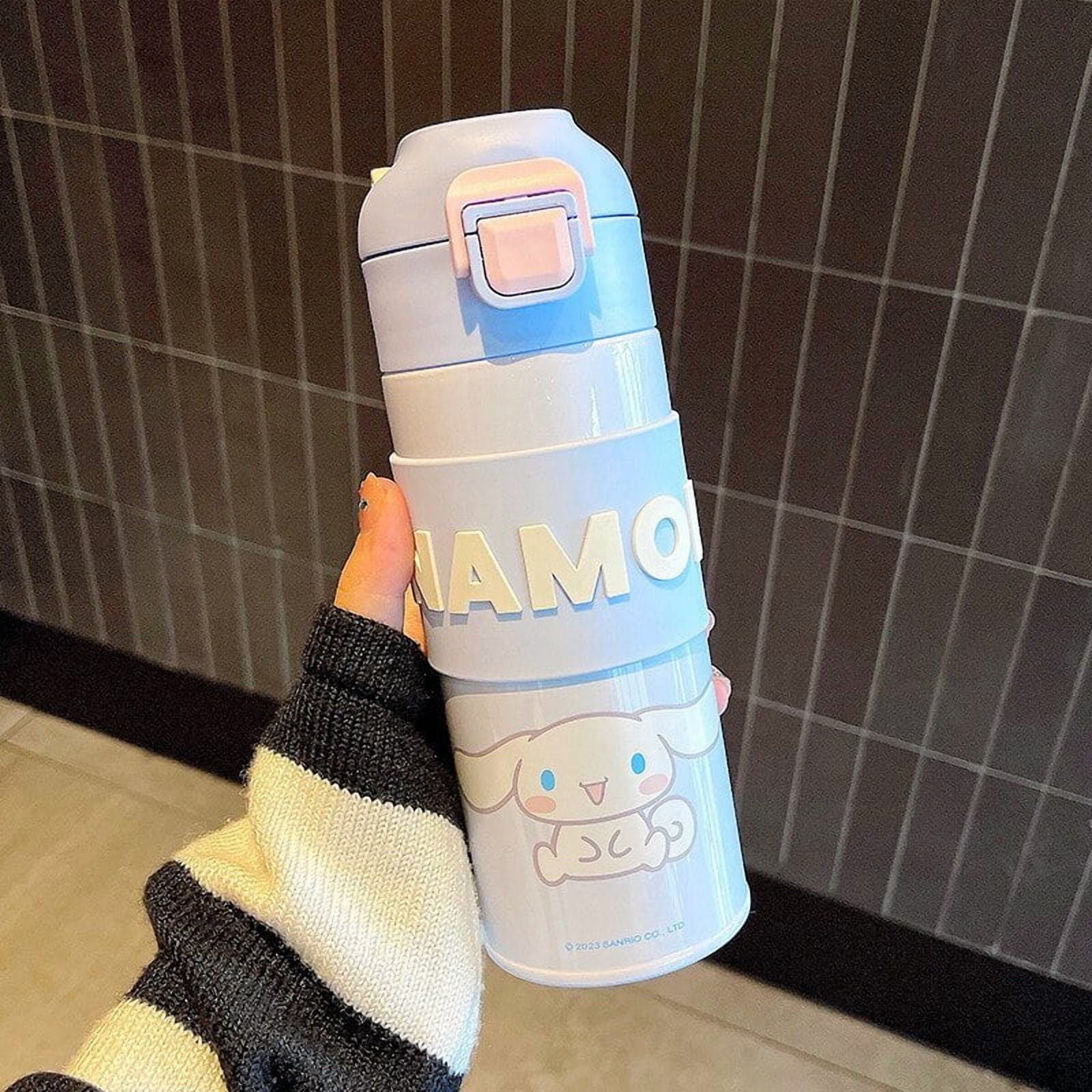 400ml Food-Grade 316 Student Insulated Water Bottle, Cartoon Kuromi Large Capacity Stainless Steel Water Bottle, Cute Cinnamoroll Blue Tea Cup