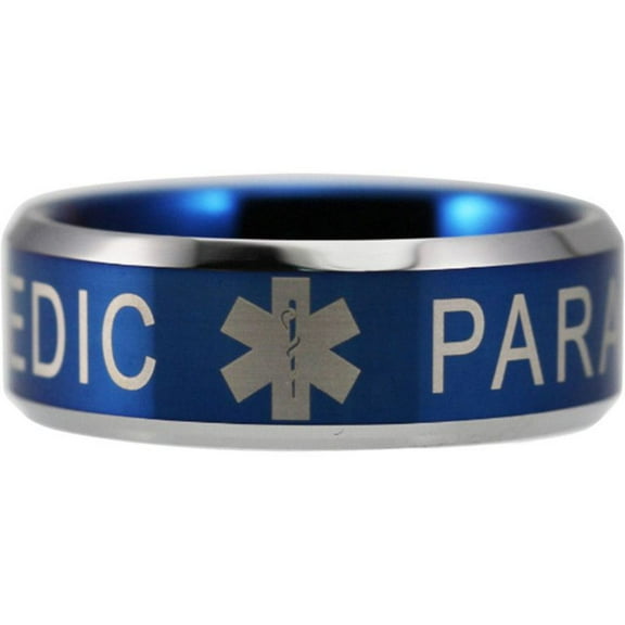 Blue Tungsten Paramedic Ring
