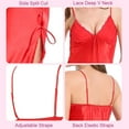 thumbnail image 6 of CurveBay Women's Satin Nightgown Silk Slip Dress Sleepwear Deep V Neck Adjustable Spaghetti Strap Chemise Lingerie Sexy Nightwear, 6 of 6