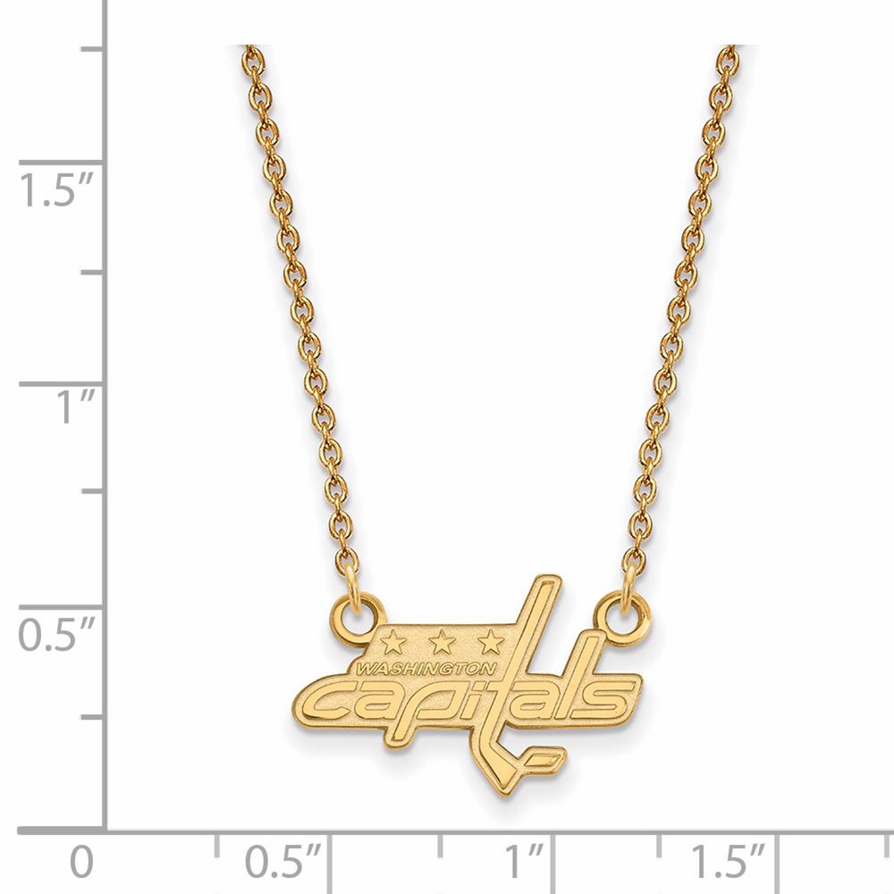 14K Yellow Gold NHL LogoArt Washington Capitals Small Pendant Necklace - image 2 of 5