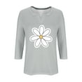 thumbnail image 4 of Utoimkio 3/4 Sleeve Tunic Tops for Women Plus Size V Neck Casual Floral Print Shirts Loose Fit Lightweight Tee Blouses for Women, 4 of 4