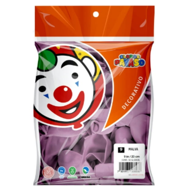 50 Piezas Globo Payaso Globos Payaso Esfera Vintage Malva N°9