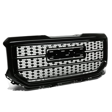 Envoy Denali Grill - For 2016 to 2018 GMC Sierra 1500 ABS Black Denali Style Front Bumper / Hood Grille / Grill