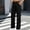 Black women wide leg pants with pockets a1, variant on Cagogo Women's Straight Leg Pants with Pockets Casual Solid Streetwear Long Cargo Trousers for Vacation Beach Work Lounge, Gray S
