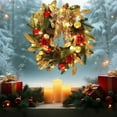 thumbnail image 5 of NIUBWJL 17.72 Inch Christmas Wreath With Red And Gold Ornaments Flowers And Bows Festive Front Door Wreath For Indoor And Outdoor Christmas Decorations, 5 of 7