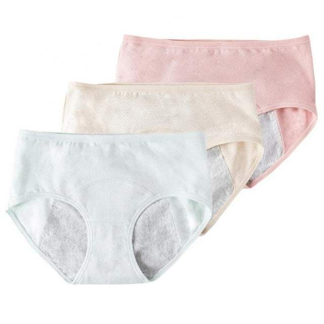 PENGXIANG sous-Vêtements Étanches pour Adolescentes Culottes en Coton Doux pour Femmes 4 Pack