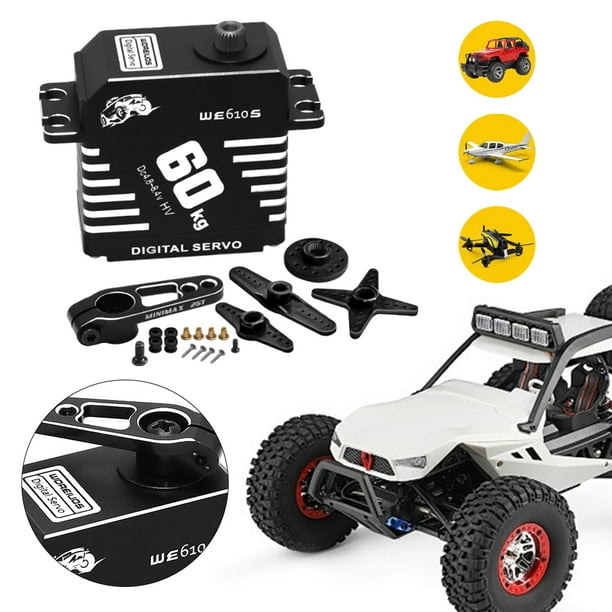 Servo Digital Wdftyju 60KG RC Servo metálico 8.4 V para Coche RC 1/10 1/8 1/5