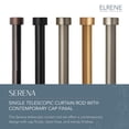 thumbnail image 4 of Elrene Home Fashions Serena Tringle à Rideau Simple pour Rideaux et Draperie avec Embouts Contemporains, Diamètre 1 Pouce, 48 Pouces - Tringle Réglable 86 Pouces, Nickel Poli, 4 of 4