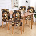thumbnail image 2 of Yayeee 4 Pack Dining Chair Covers Stretch Parson Chairs Slipcovers Seat Protector, Gold Flower, 2 of 6