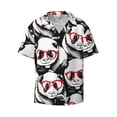 thumbnail image 5 of PAYOHTO Black White Little Panda Mens Hawaiian Casual Short-sleeved Shirt Tropical Summer Beach Button Down Shirts, 5 of 7