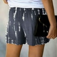 thumbnail image 2 of Defitshape Women's Casual Shorts Comfy Soft Elastic Waist Print Waistband Pocketed Beach Drawstring Summer with Pockets Lounge Tie Dye Cotton Black Large, 2 of 2