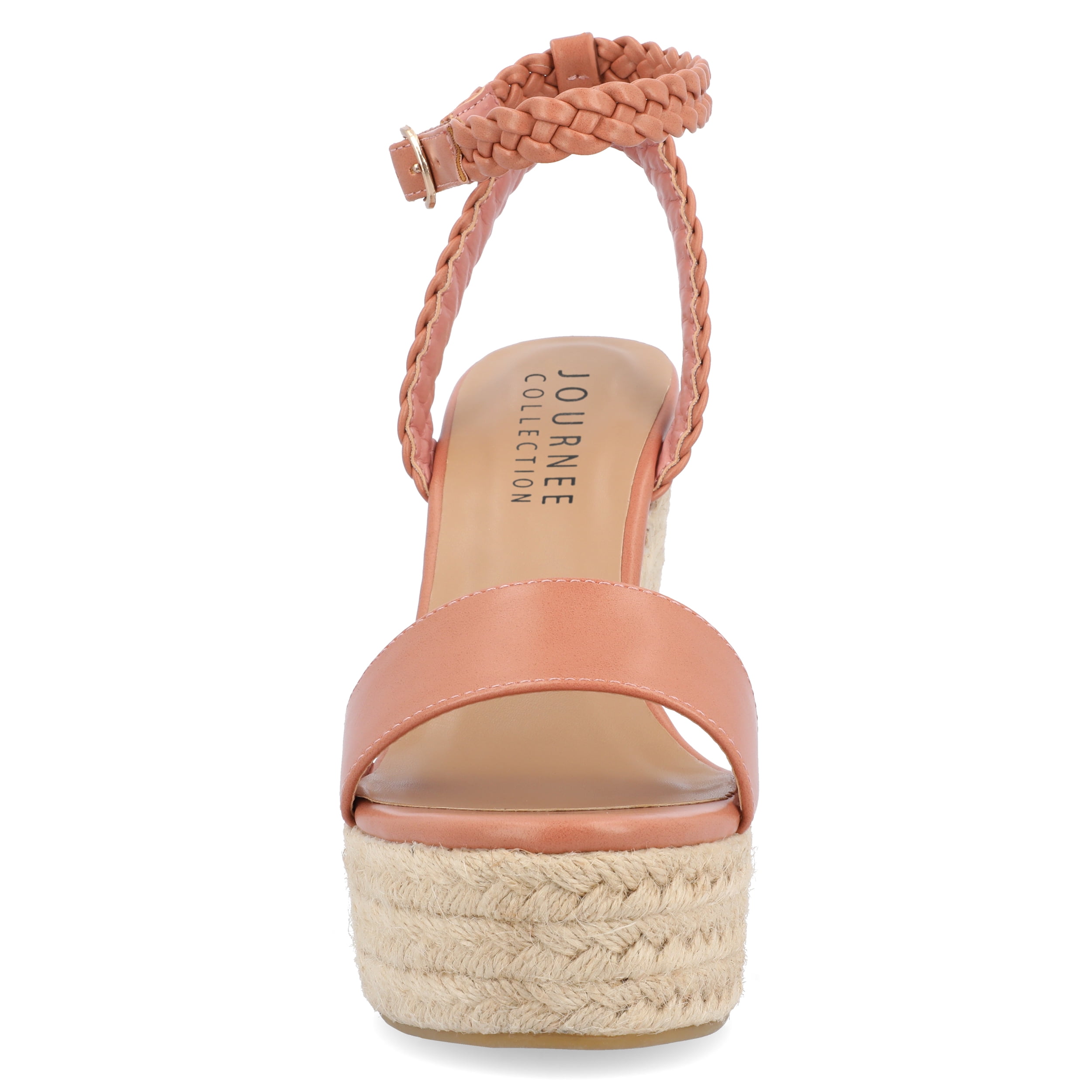 Journee Womens Andiah Buckle Espadrille Wedge Sandals