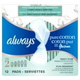 thumbnail image 3 of Always Pure Cotton with FlexFoam Pads, Size 2, Heavy, with Wings, Unscented, 3 of 17
