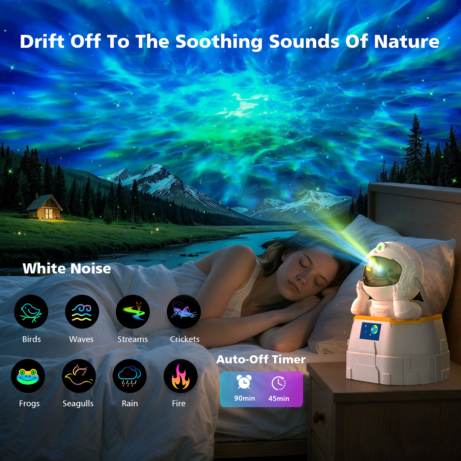 JOPESO Astronaut Galaxy Projector, Star Projector Night Light with Timer Remote and Bluetooth Adjustable Head Angle Nebula Ceiling LED Lamp for Kids Birthdays Gift Decor