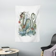 thumbnail image 1 of Japanese Dragon Tapestry, Far Eastern Water Dragon Splashing Waves Legend Creature, Wall Hanging for Bedroom Living Room Dorm Decor, 40W X 60L Inches, Pale Green Vermilion Sage, by Ambesonne, 1 of 2