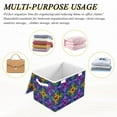 thumbnail image 6 of Yayeee Collapsible Cube Storage Bin with Lid Fabric Closet Decorative Basket with Handles, Purple Stained Glass Pattern, 6 of 7