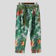 thumbnail image 3 of INCERUN 2024 Pantalones de estilo coreano con estampado de hojas y flores para hombre, pantalones largos informales, ropa de calle, pantalones que combinan con todo, tallas S-5XL, 3 of 5