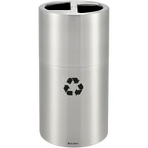 Round Multi-Stream Recycling Can, 25 Gallon Total, Satin Aluminum