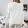 thumbnail image 5 of Wutalume Women's Casual Fashion Long Sleeve Solid Color Asymmetrical Button Down Knit Sweater Top, Unique Hem Design, Modern Pullover for Stylish Looks,White S, 5 of 7