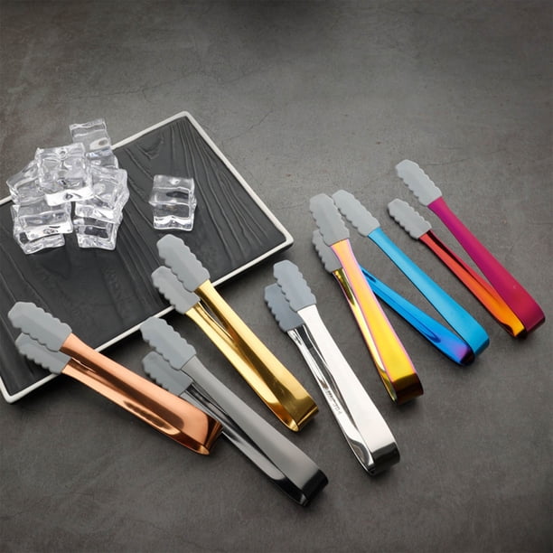 Minipinzas de Acero Inoxidable 304 - Pinzas de Silicona de 13 Cm para Tablas de Charcutería | para Servir Postres | y Tareas de Cocina de Precisión