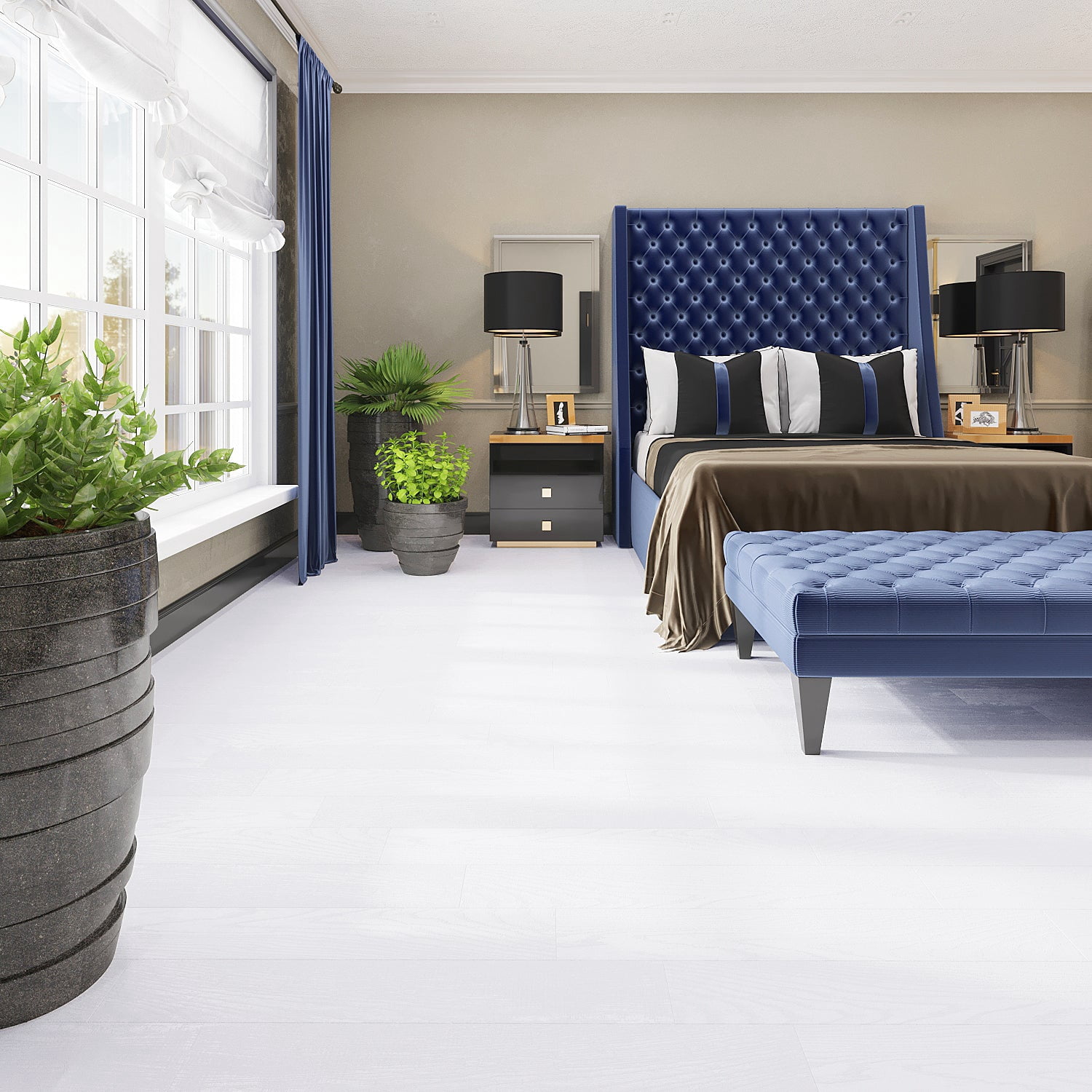 Lucida Surfaces BaseCore Blanc Peel and Stick Vinyl Flooring Plank 1 Sample Pack