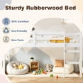 thumbnail image 6 of SESSLIFE Twin Size Loft Bed with Stairs, White Tall Solid Wood Loft Bed with Ladder and Guardrails for Boys Girls, No Box Spring Needed，Under Bed Storage, 6 of 8