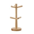 thumbnail image 1 of Escurreplatos Huarll con 6 ganchos de madera para té, soporte para tazas de café, soporte para tazas, organizador de tazas extraíble, 1 of 8