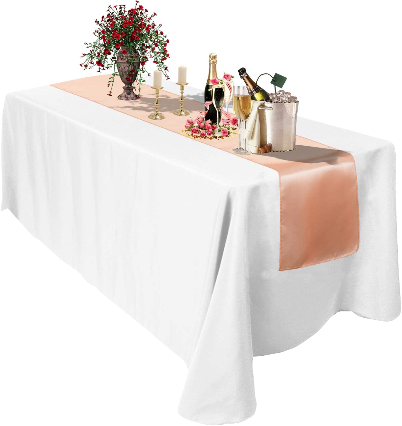 Trimming Shop Satin Table Runner 11" x 108" Shine Peach Table Runner