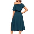 thumbnail image 4 of Sngxgn Women's Summer Mini Dress Casual V Neck Ruffle Sleeveless Dress Dress(Blue,S), 4 of 8