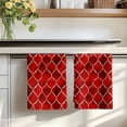 thumbnail image 7 of Red Geometric Kitchen Towels Set of 4, Modern Morocco Abstract Art Absorbent Dish Towels for Kitchen, Microfiber Hand Towel, Quick Drying Tea Towel for Cleaning Decorative Dishcloths, 7 of 7